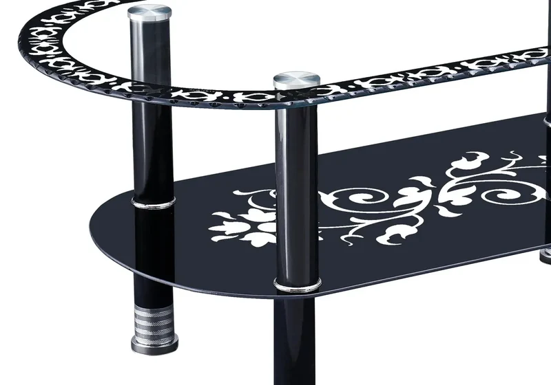 Table basse verre trempé noir - Hava
