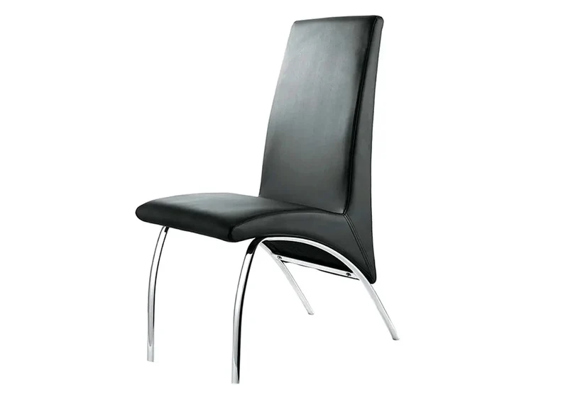 Lot 4 chaises chromé simili noir - Roy