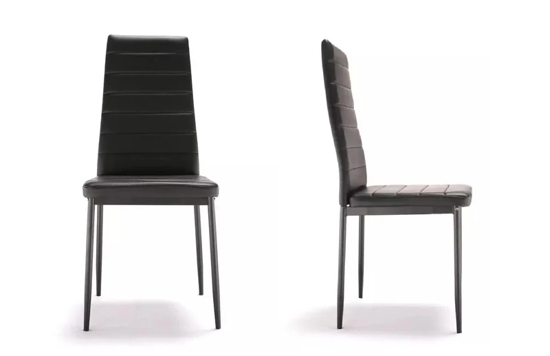 Lot de 6 chaises simili-cuir noir - Alto
