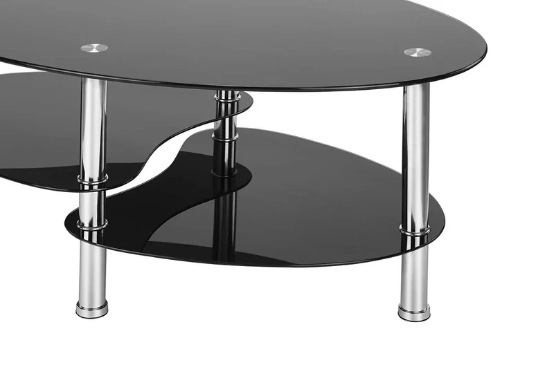 Table basse verre trempé noir - Tao