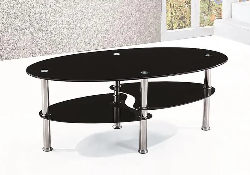 Table basse verre trempé noir - Tao