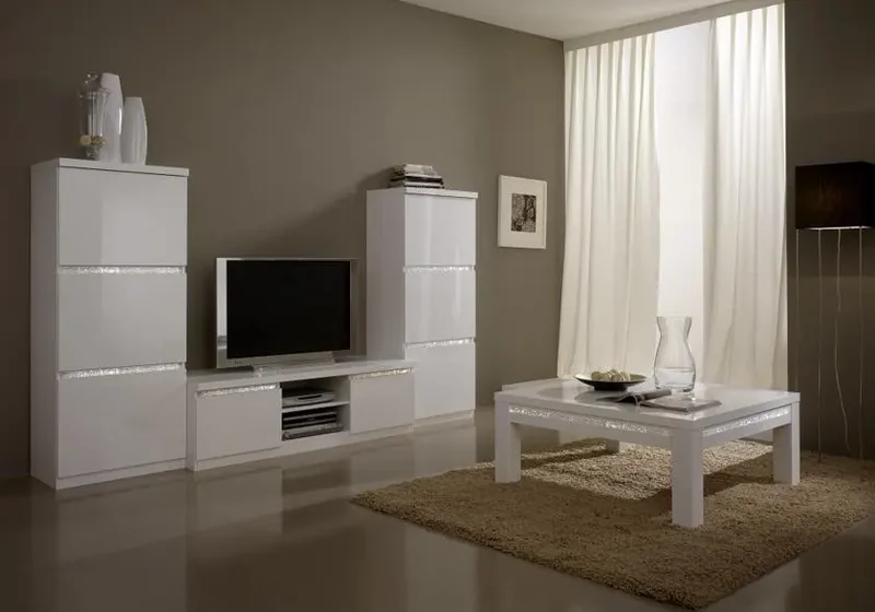Table basse laqué blanc ROMA Crome