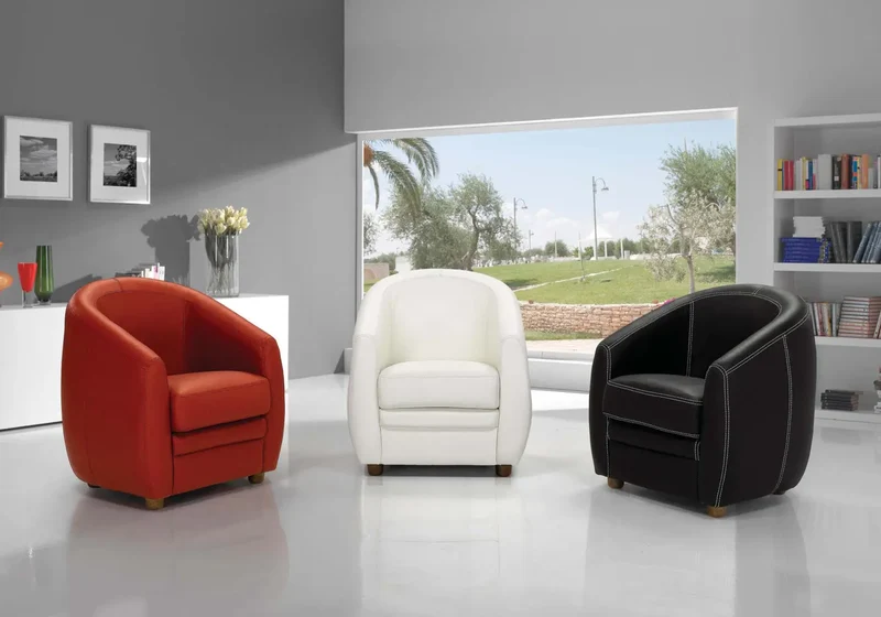 Fauteuil cabriolet en cuir rouge - Apollo