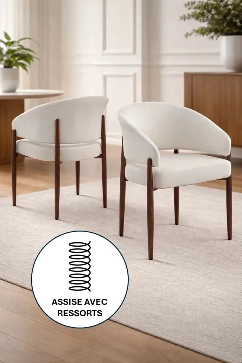 Chaise Charly – Velours anti-tache & confort à ressorts