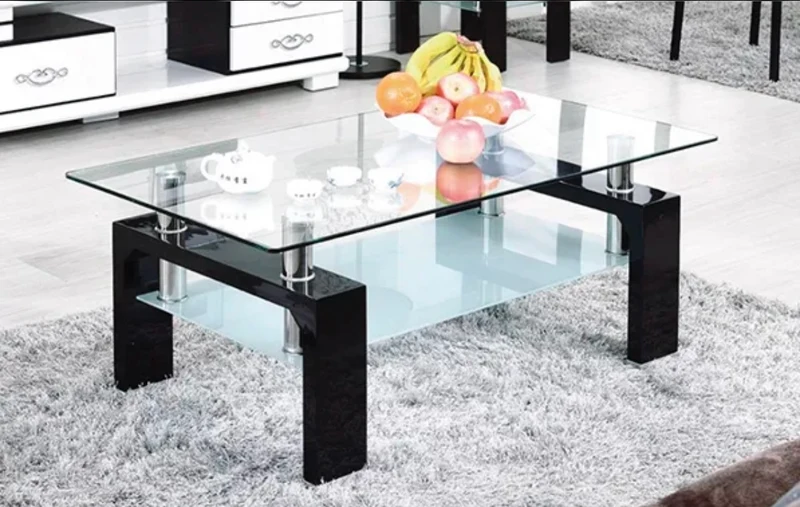 Table basse Gloria – Double plateau en verre