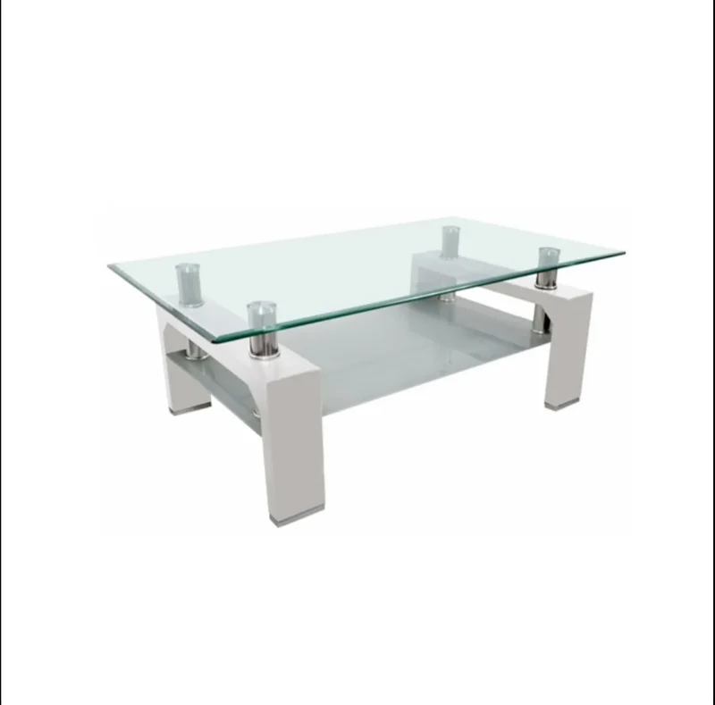 Table basse Gloria – Double plateau en verre