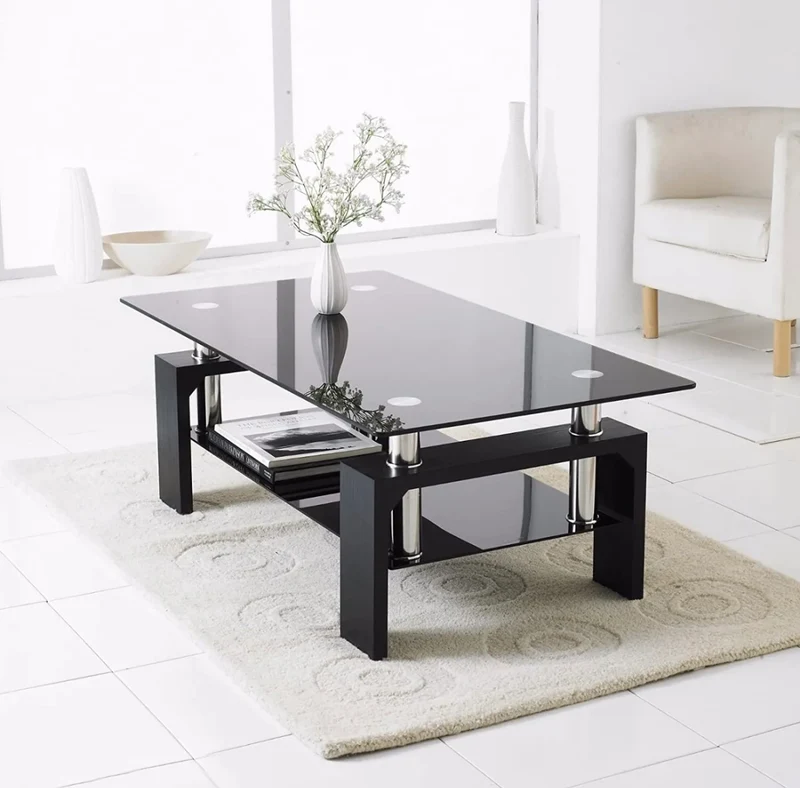 Table basse Gloria – Double plateau en verre