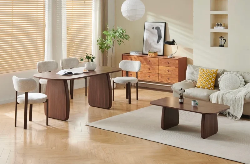 Table Basse Helen – Effet Noyer – Design Contemporain
