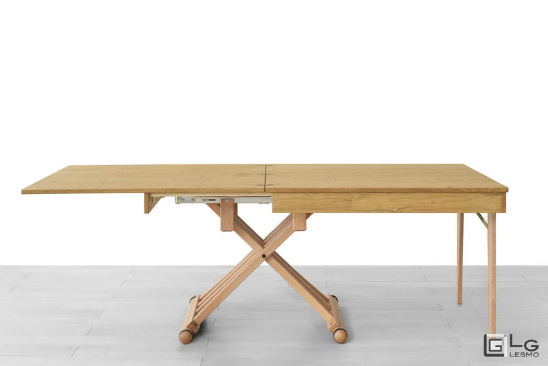 TAVOLINO TRASFORMABILE Finitura Rovere Grezzo 220cm - 10 posti