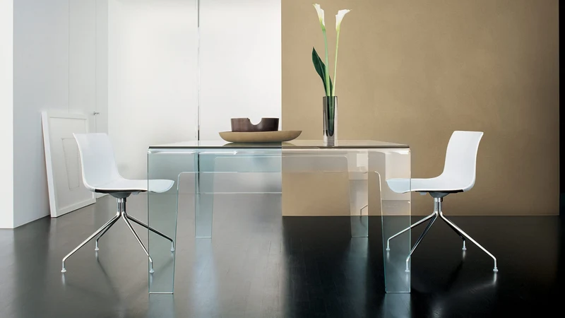 FROG Table avec verre bombé