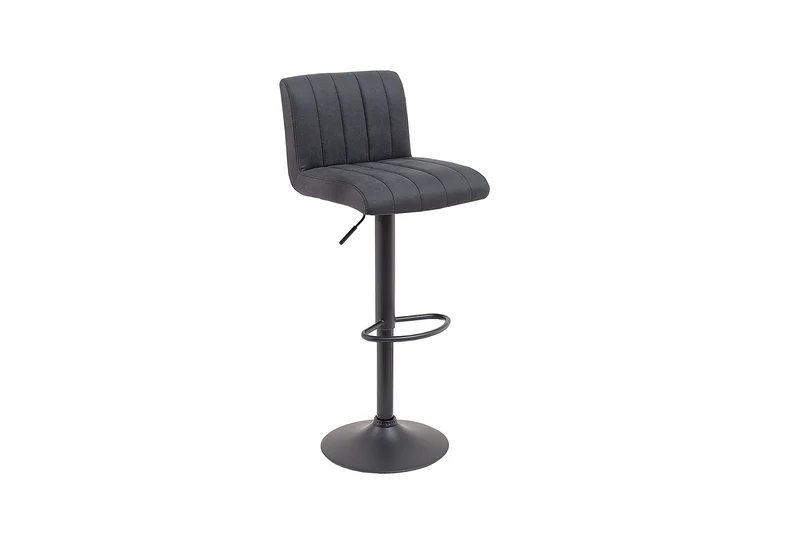 Tabouret de bar pivotant PORTLAND chaise de bar en microfibre gris vintage avec dossier réglable en hauteur