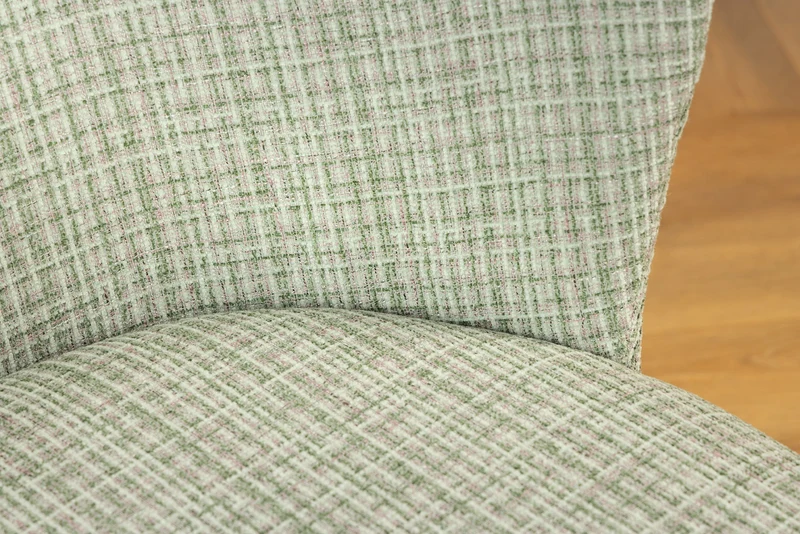 Lot de 2x chaises design LYON à carreaux vert-rose Bouclé pieds métal noir