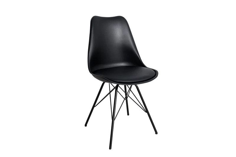 Lot de 2x chaises rétro SCANDINAVIA MEISTERSTÜCK noire
