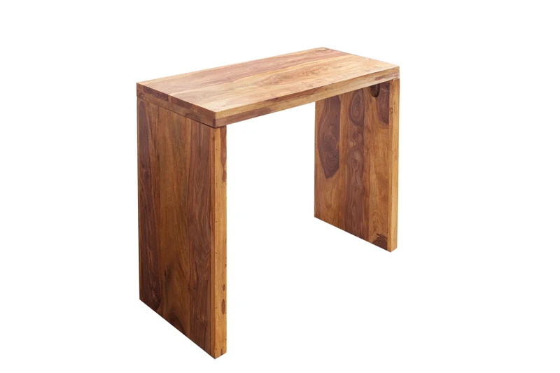 Console solide MAKASSAR 100 cm finition pierre de Sheesham marron