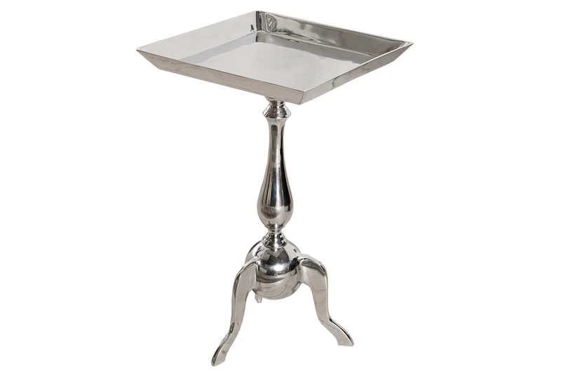 Table d'appoint filigrane TRAYFUL 55 cm en aluminium argenté