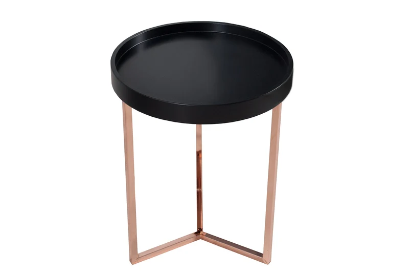 Table d'appoint extravagante MODULAR 40cm ronde en cuivre noir mat avec plateau
