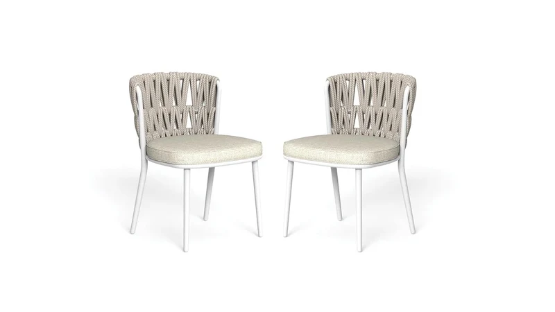 Set 2 Swipe chaise de salle à manger pour l'extérieur