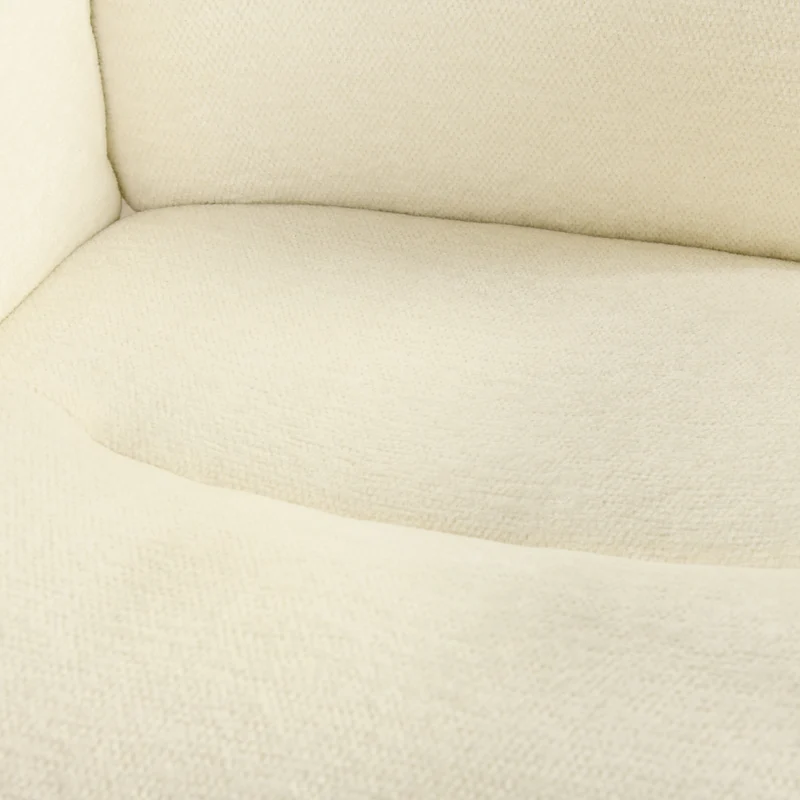 Fauteuil de bureau ergonomique pivotante avec accoudoirs en tissu beige THOMASINA BEIGE RELAX