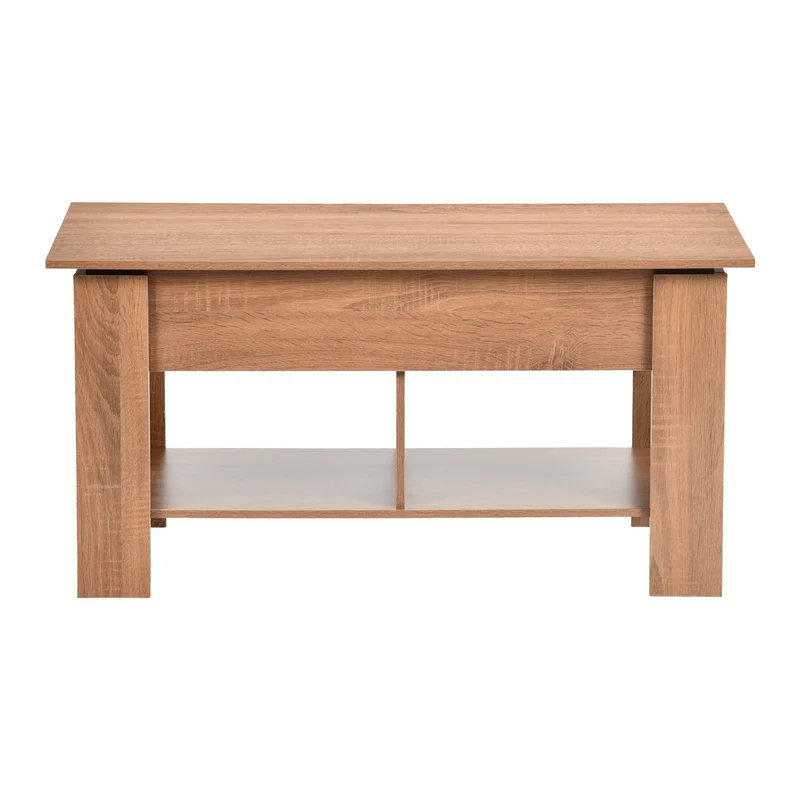 Table basse avec plateau relevable effet bois et marron 96*50 ELOT BROWN 96