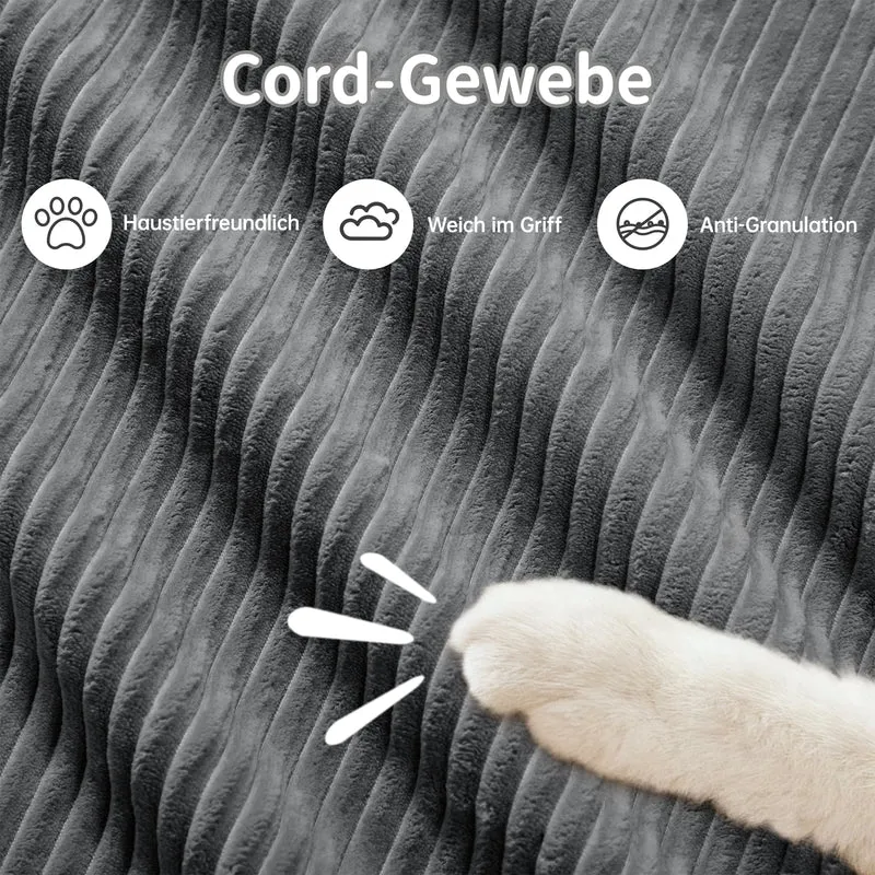 Canapé 2 places loveseat modulable en velours côtelé gris avec accoudoirs courbés, confort premium, sans montage NOVAMEK
