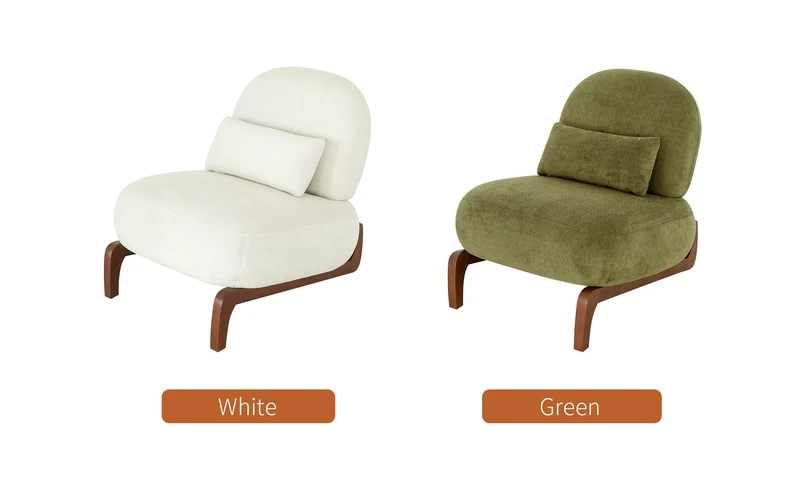 Fauteuil en velours vert olive, pieds en bois massif 86,9x72,1x69,9cm FLAREMEK