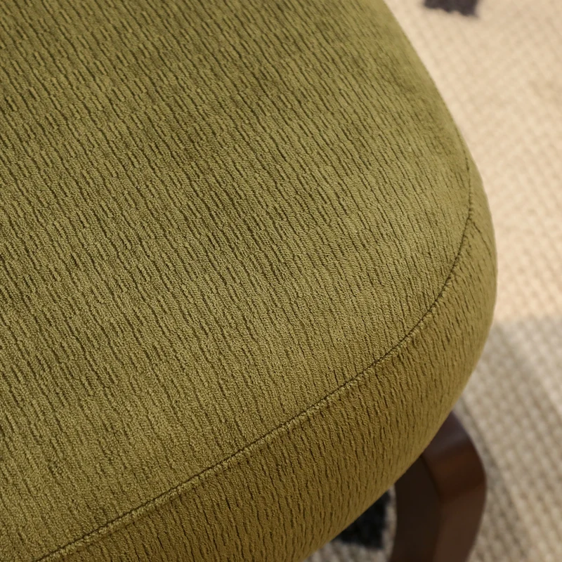 Fauteuil en velours vert olive, pieds en bois massif 86,9x72,1x69,9cm FLAREMEK