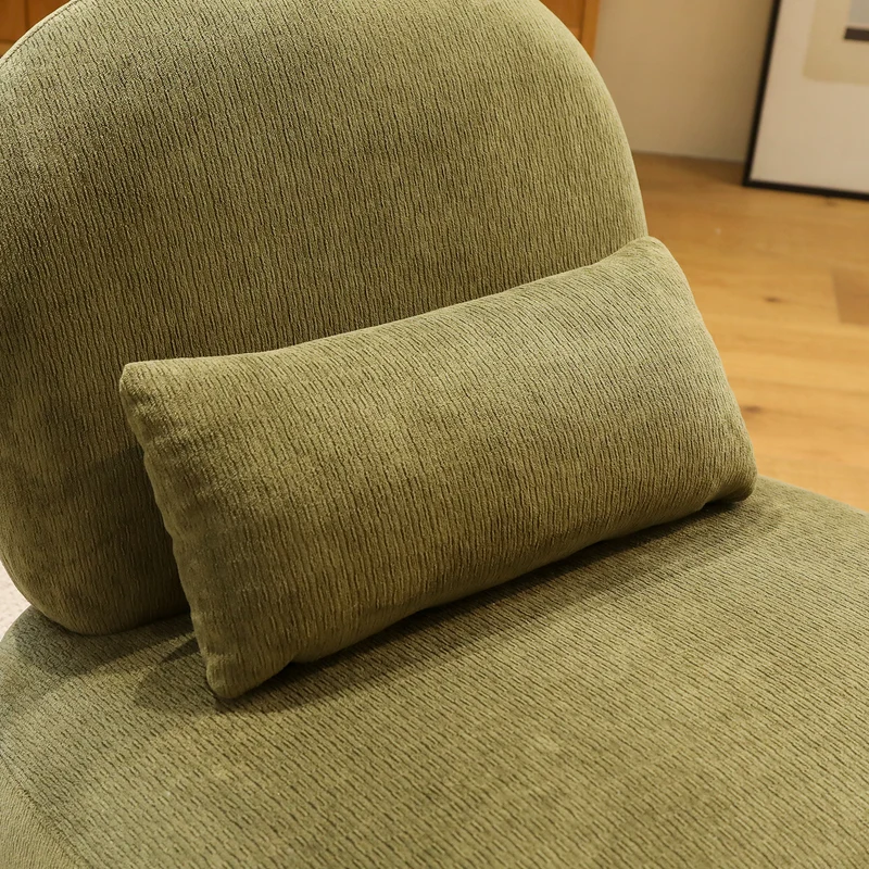 Fauteuil en velours vert olive, pieds en bois massif 86,9x72,1x69,9cm FLAREMEK