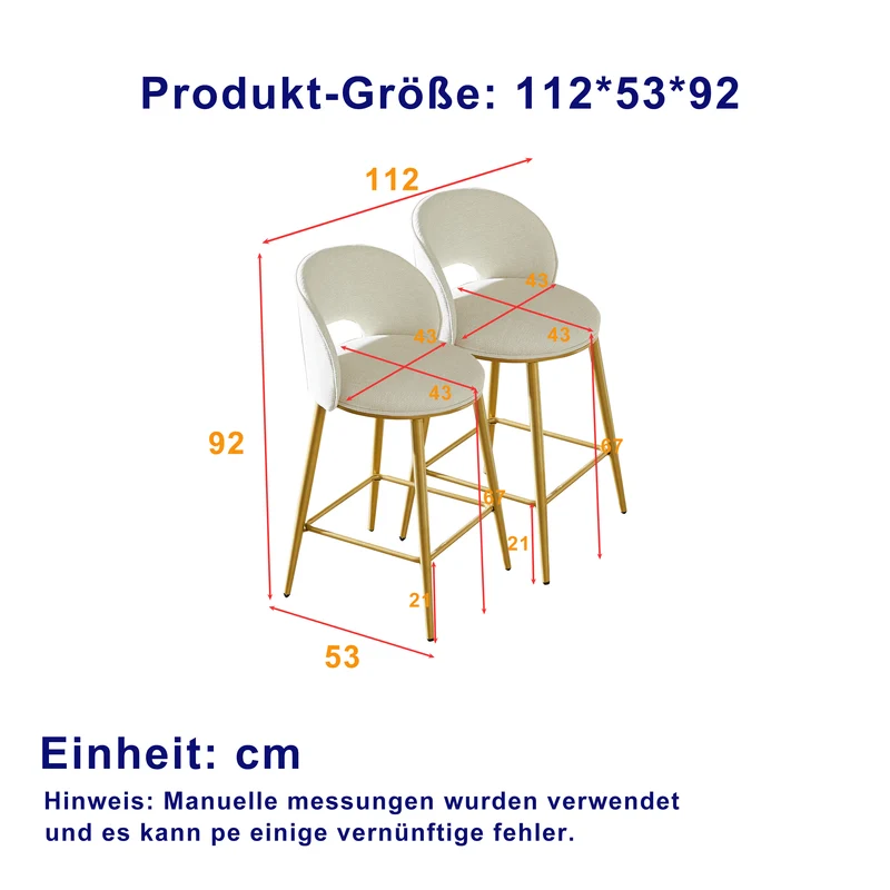 Lot de 2 tabourets de bar chenille beige avec dossier ajouré, pieds dorés FLAREKAEL