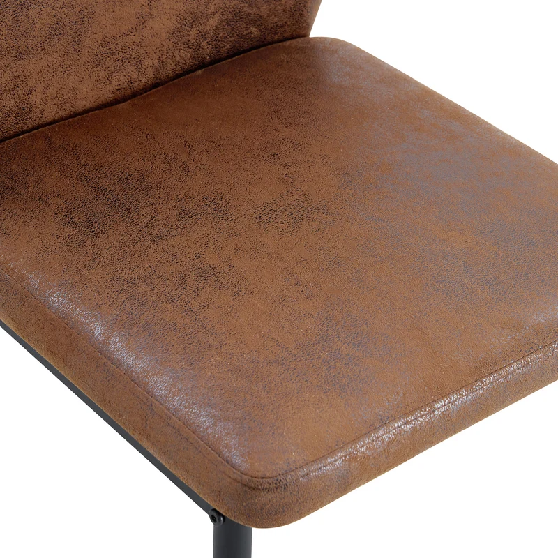 Lot de 4 chaises de salle à manger tissu technique marron, pieds métal noir FLARETHAL