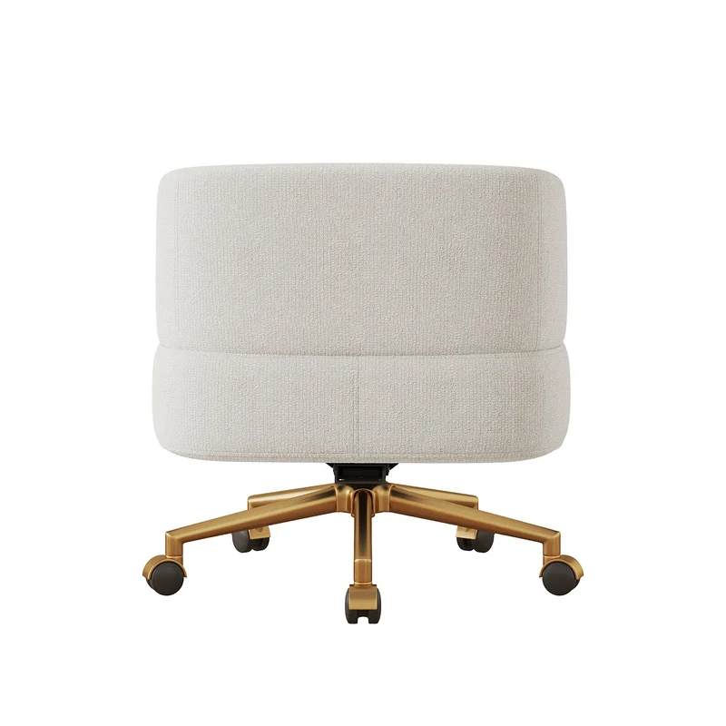 Chaise de bureau pivotante 360° chenille beige contemporain MERIDIANKRON