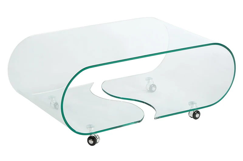 Table basse extravagante en verre FANTOME 90cm transparente