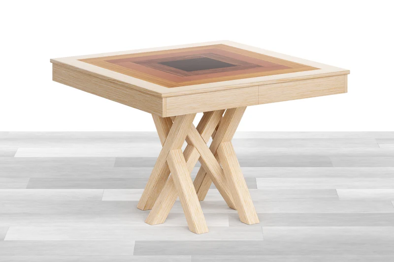 TAVOLO ALLUNGABILE DESIGN QUADRATO Top Intarsiato - 12/14/16 posti