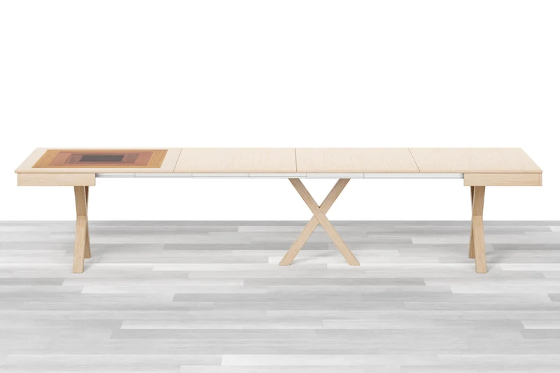 TAVOLO ALLUNGABILE DESIGN QUADRATO Top Intarsiato - 12/14/16 posti