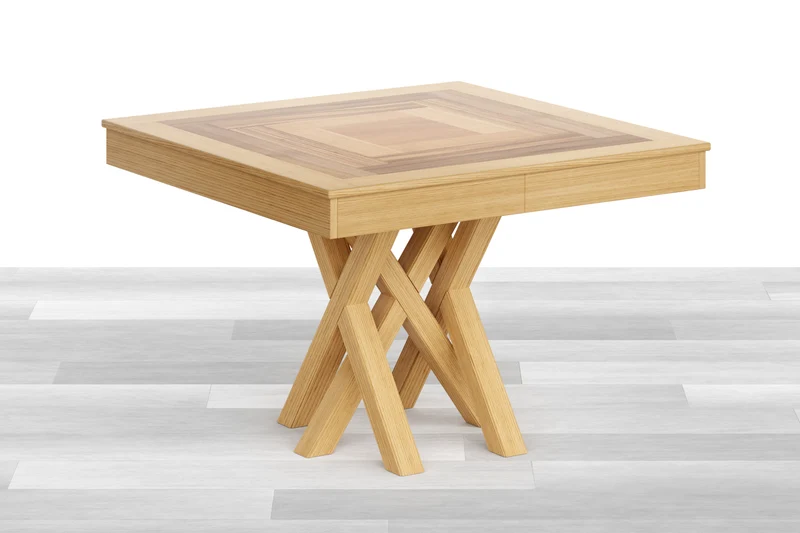 TAVOLO ALLUNGABILE DESIGN QUADRATO Top Intarsiato - 12/14/16 posti