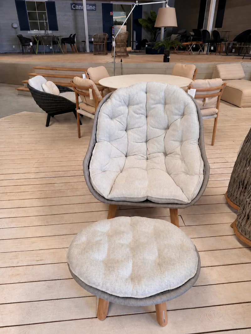 EXPO Manutti Fauteuil de jardin SANDUA avec tabouret