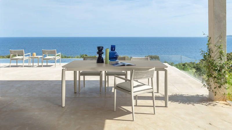 Dolcevita Alu set: table à manger extensible + n. 4 chaise