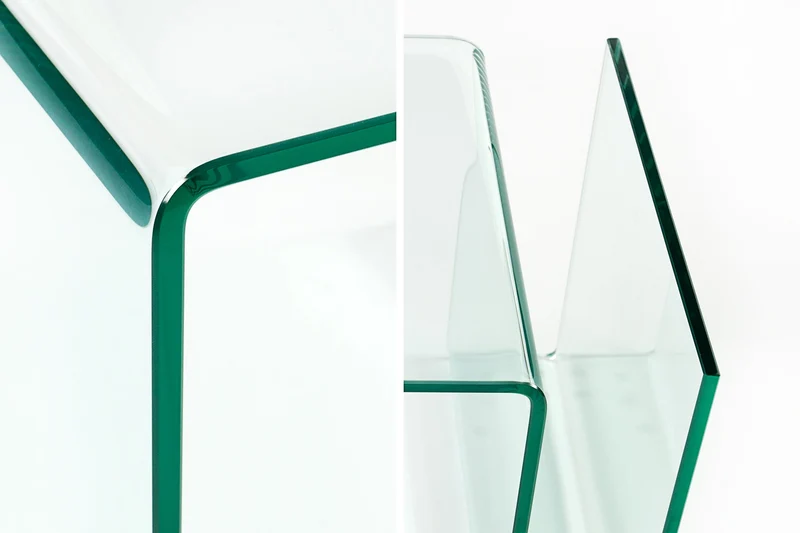 Table basse extravagante en verre FANTOME 50cm table d'appoint avec rangement pour magazines transparente