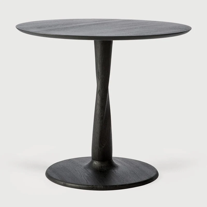 Table à manger ronde Ethnicraft - Torsion chêne noir