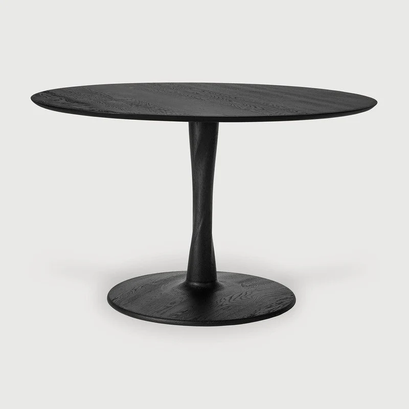 Table à manger ronde Ethnicraft - Torsion chêne noir