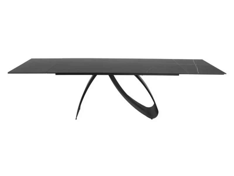 Table à manger extensible céramique marbre noir ALMA