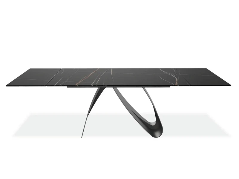 Table à manger extensible céramique marbre noir ALMA