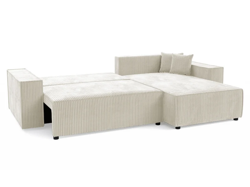 Canapé d'angle convertible velours côtelé doux Rivoli