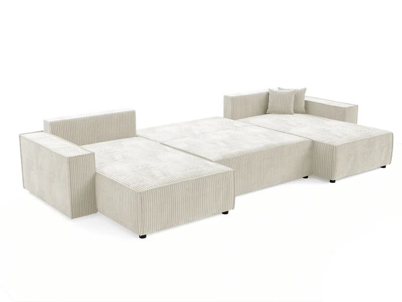 Canapé d'angle convertible velours côtelé doux Rivoli