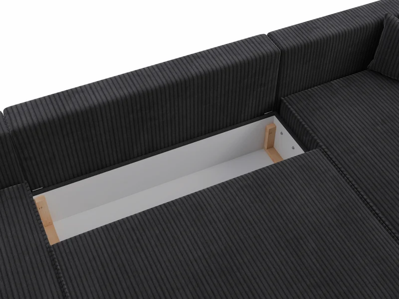 Canapé d'angle convertible velours côtelé doux Rivoli