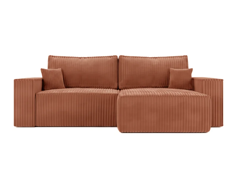 Canapé d'angle convertible velours côtelé doux Rivoli