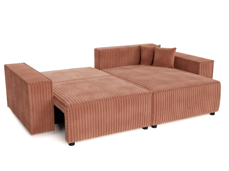 Canapé d'angle convertible velours côtelé doux Rivoli
