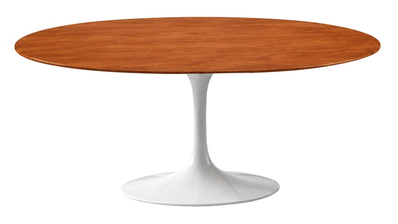 Tulip oval table à manger plateau en bois