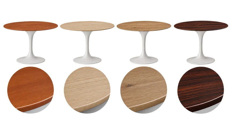 Tulip oval table à manger plateau en bois