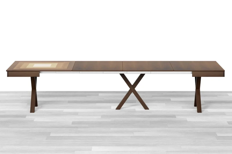 TAVOLO ALLUNGABILE DESIGN QUADRATO Top Intarsiato - 8/10 posti