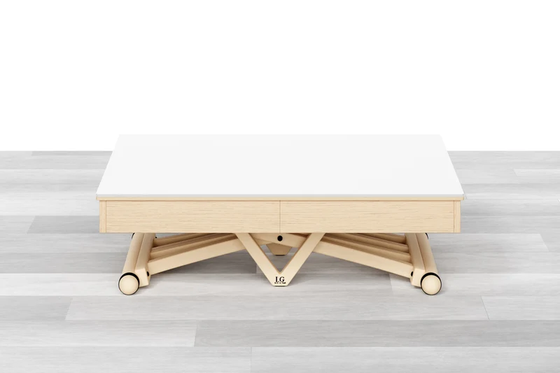 TAVOLINO ESTENSIBILE PLUS Top Cristallo - 14/16 posti